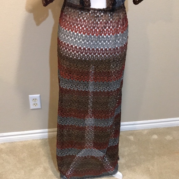 Eva Mendes For New York & Company Maxi Swim Dress Cover Up Earth Tones-Size XS - Picture 7 of 11
